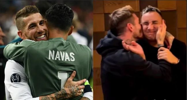 Sagio Ramos kisses Navas and writes heartfelt goodbye message to ex-Real Madrid team-mate