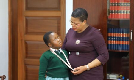 Brave nine-Year-old makes a daring entrance to meet Speaker Anita Among at parliament