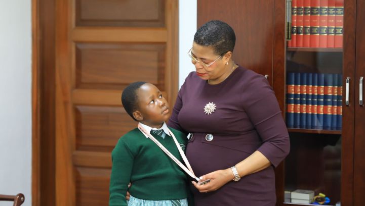 Brave nine-Year-old makes a daring entrance to meet Speaker Anita Among at parliament